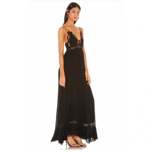 Free People Adella Maxi Dress in Black Size S NWT - Picture 8 of 9